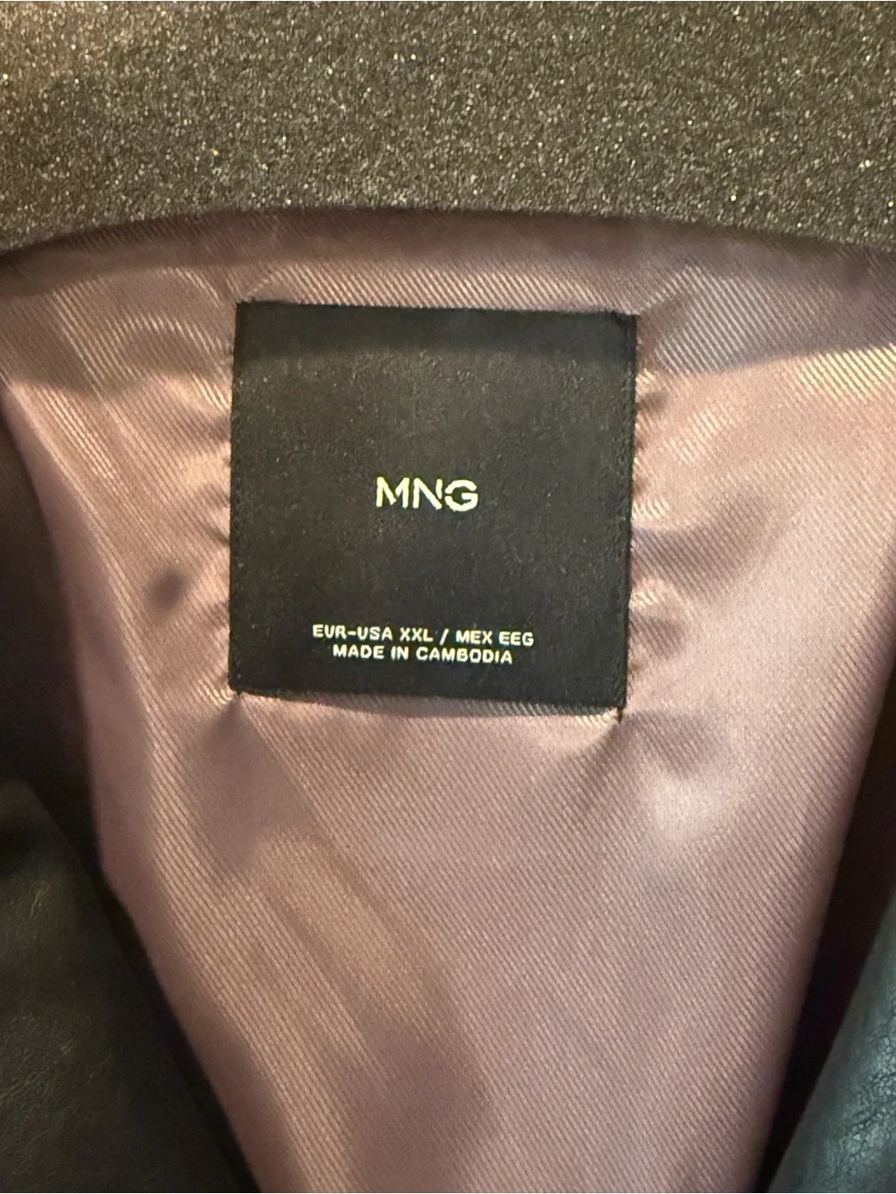 Mango Faux-Leather Oversized Biker Jacket - Black - XXL